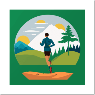 outdoor trail running Posters and Art